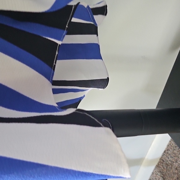 Cato Blue, Navy, and White Striped Popover Blouse - Picture 8 of 14